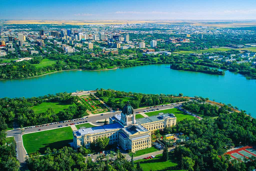 Aerial of Legislative Building, Regina, Saskatchewan, Canada