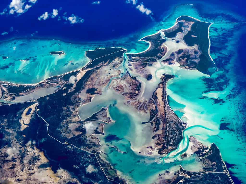 Flying over the Bahamas, Acklins