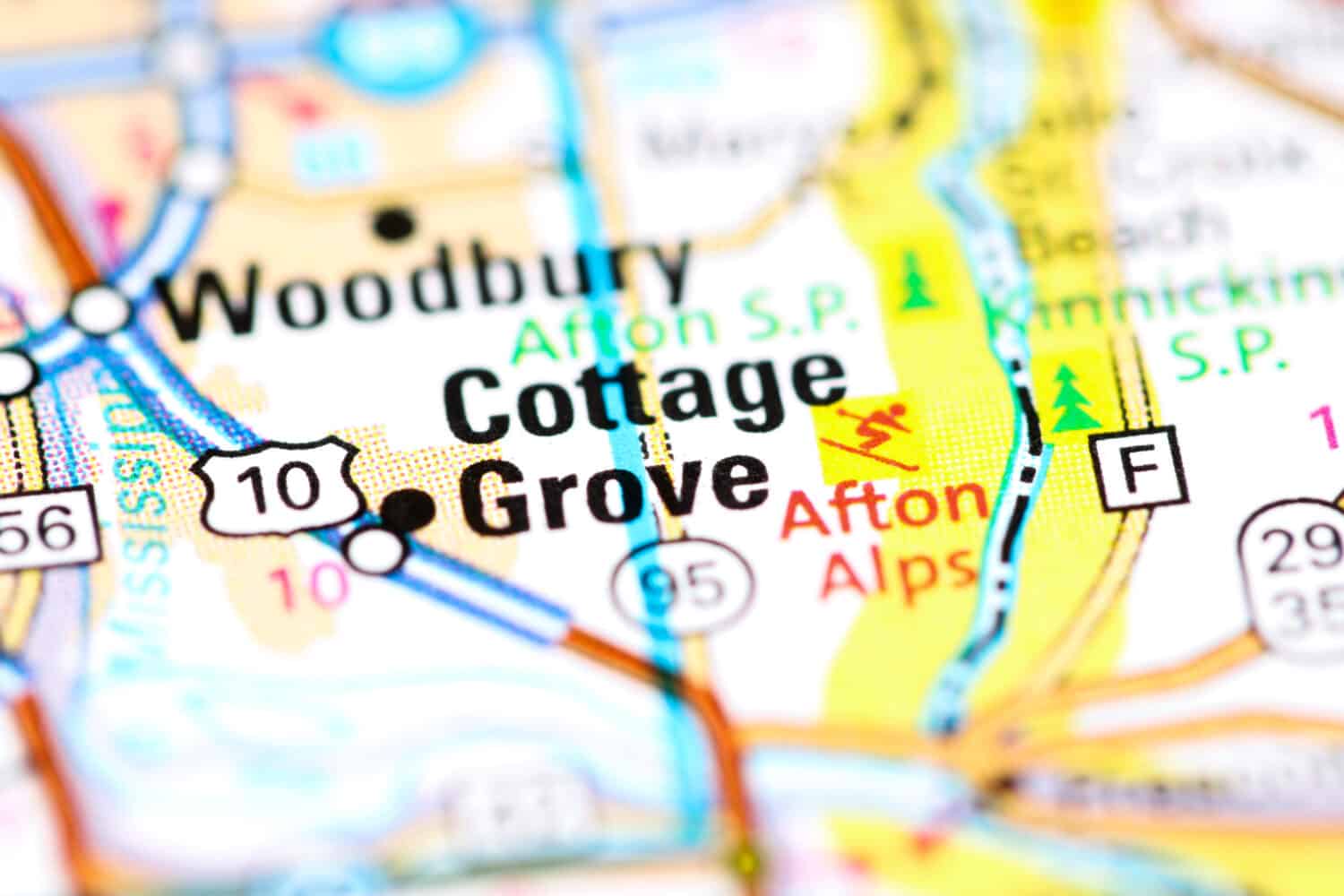 Cottage Grove. Minnesota. USA on a map