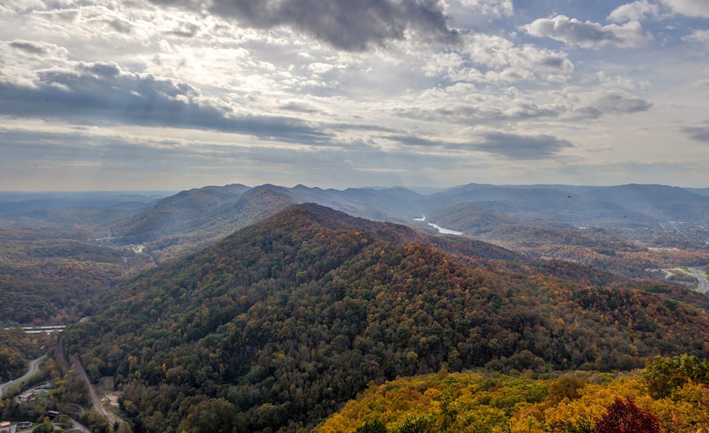 Cumberland Gap Virginia Tennessee Kentucky The Pinnacle Lookout Tunnel Autumn leaves Appalchaian Mountains