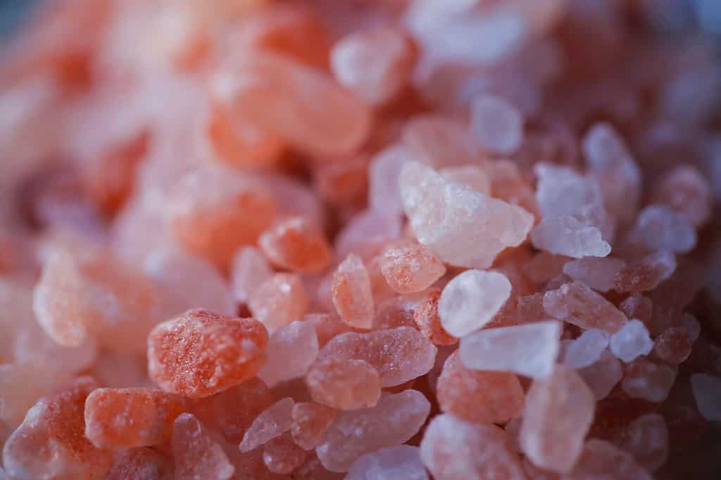 pink Himalayan salt is on the table