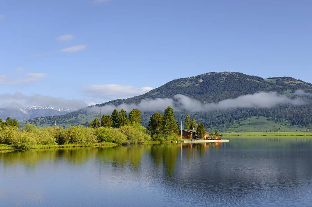 Hebgen Lake near West Yellowstone is located in Southwest Montana, is created by Hebgen Dam. Lake and the surrounding area offer many recreational activities: camping, fishing, boating, and hiking