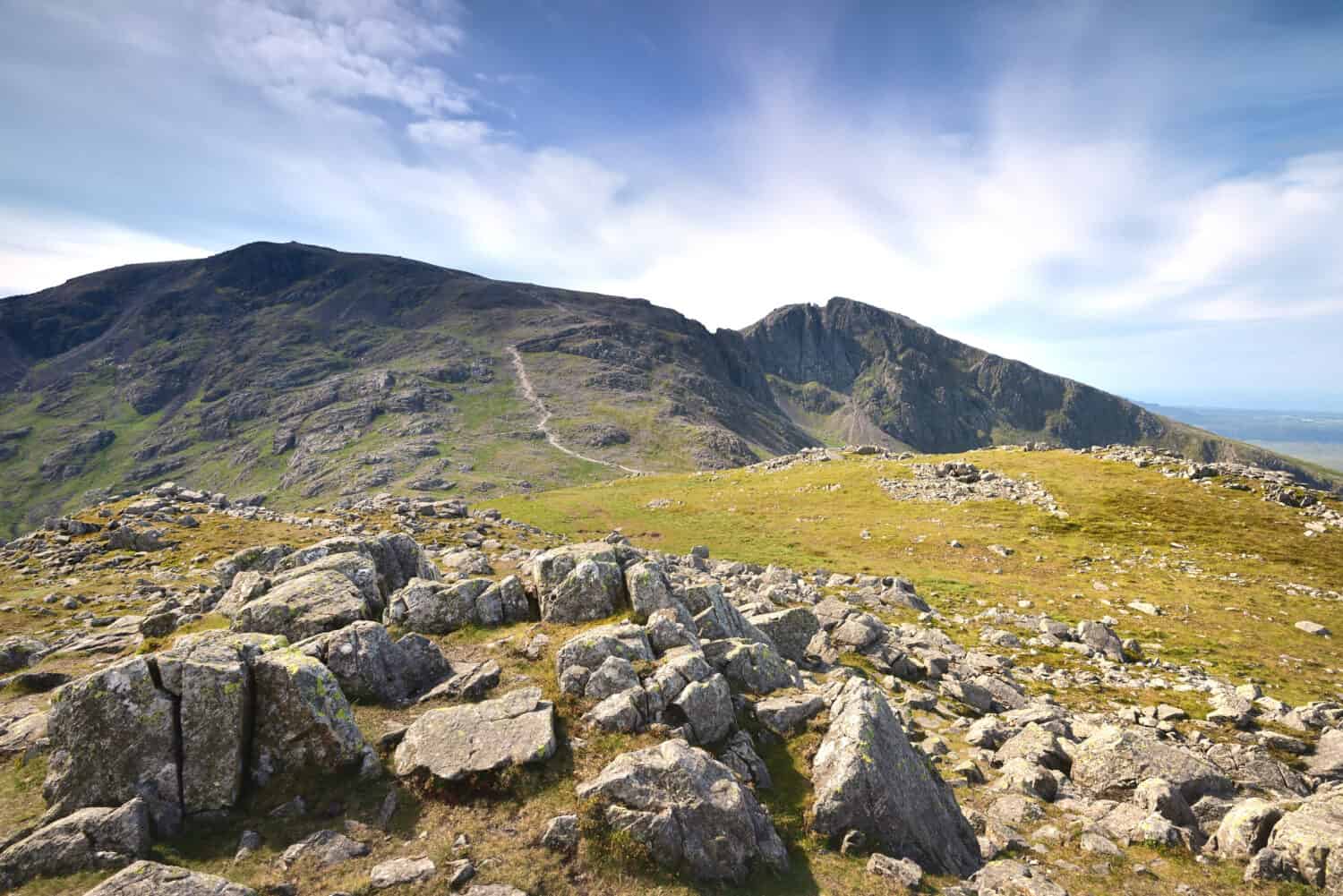 The ridge from England's tallest mountain, Scafell Pike to Sca Fell