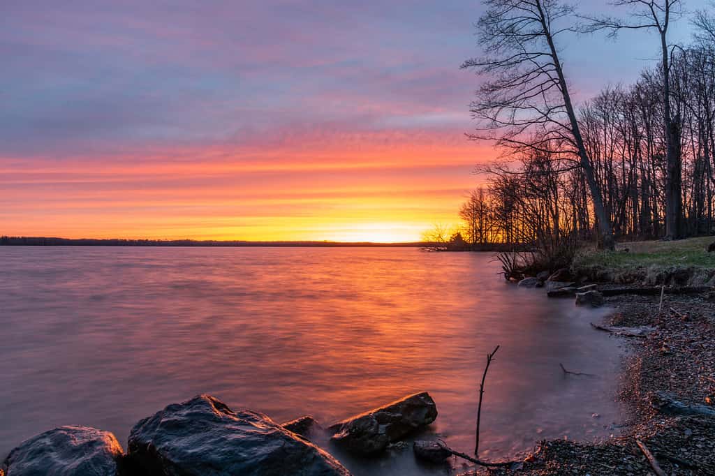 Winter Sunet over Pymatuning Lake