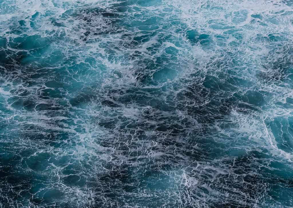 Sea foam at storm in Atlantic