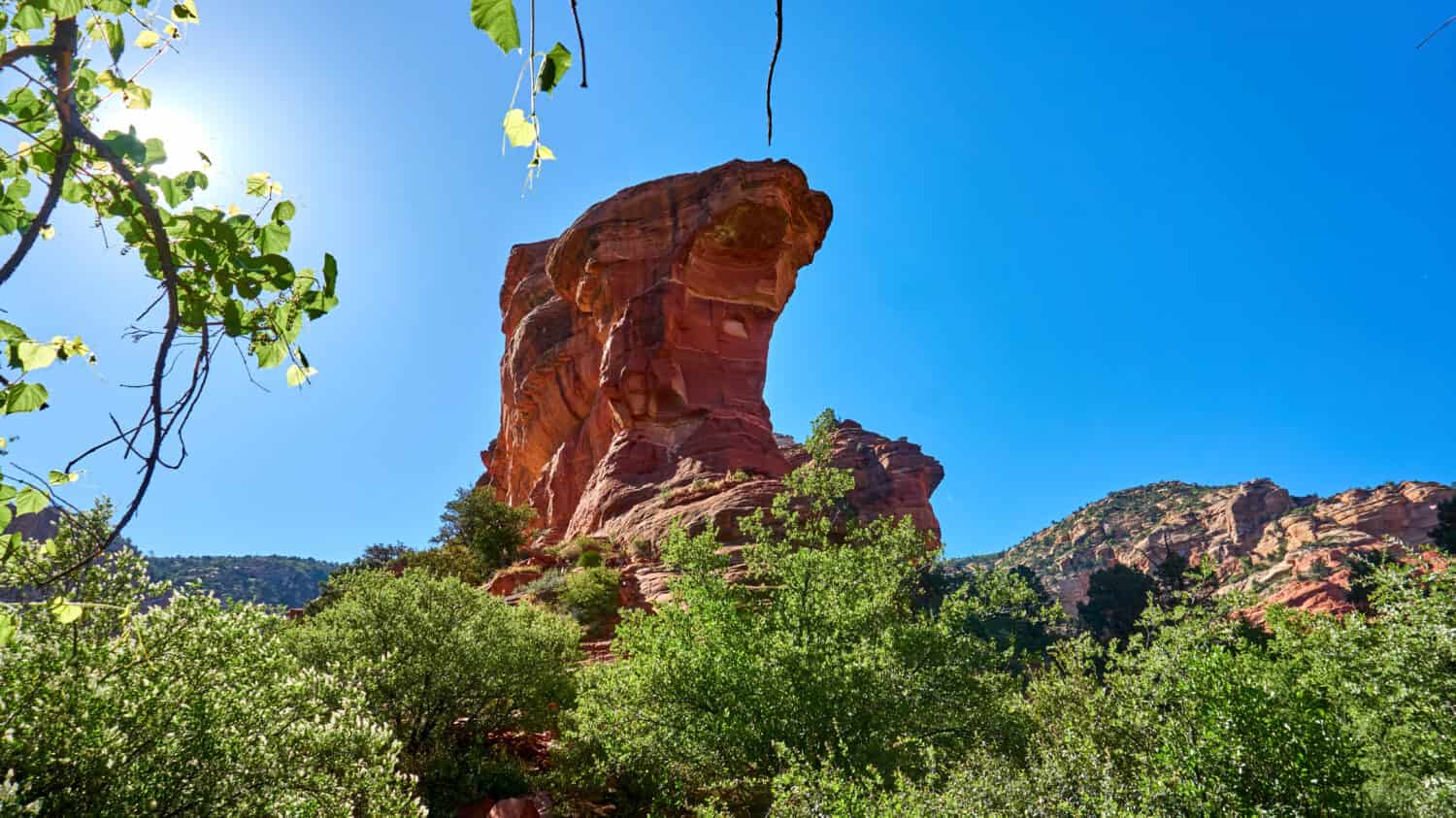 Beautiful view of rock formation at the end of in Fay Canyon trail (Sedona, Arizona).