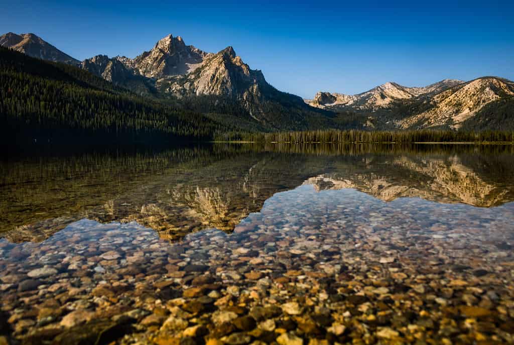 Morning Reflections on Stanley Lake in the Idaho Sawtooth National Forest