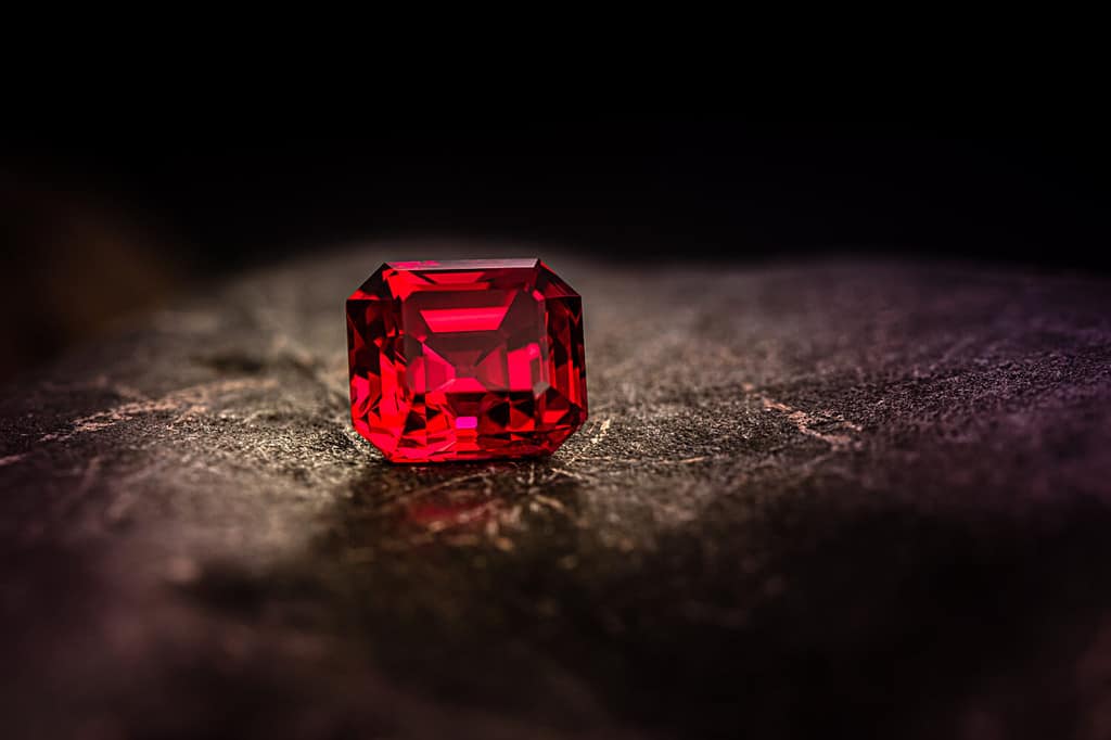 Red Ruby. Precious Red Gemstone