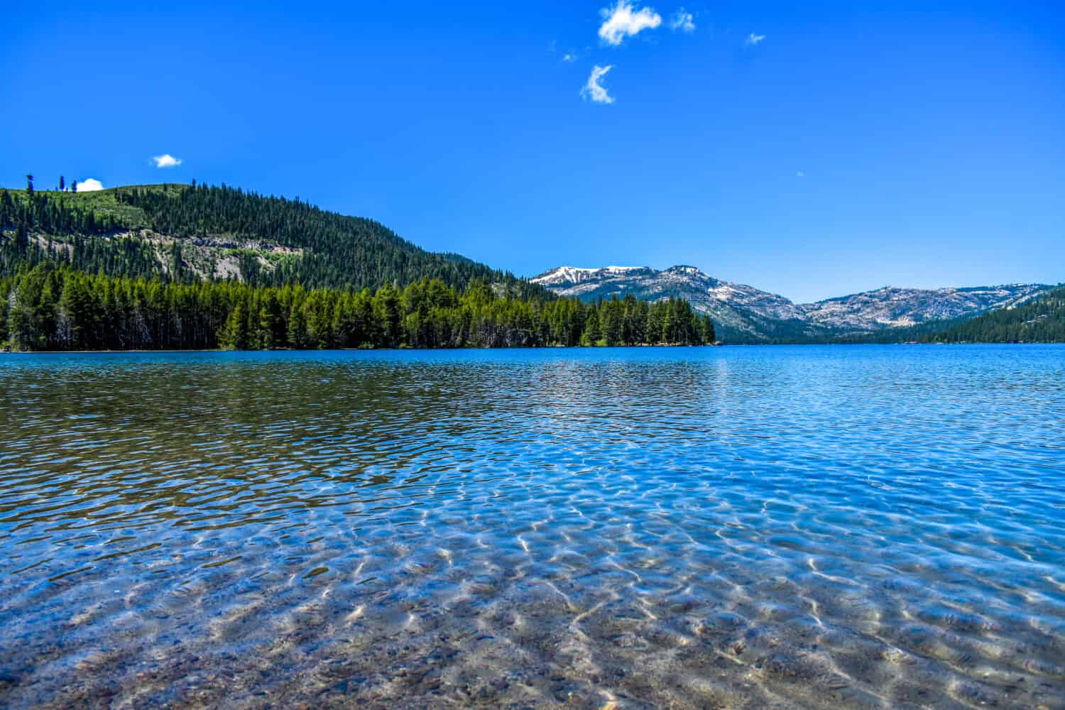 Beautiful Donner Lake in Truckee, California. June 2020.