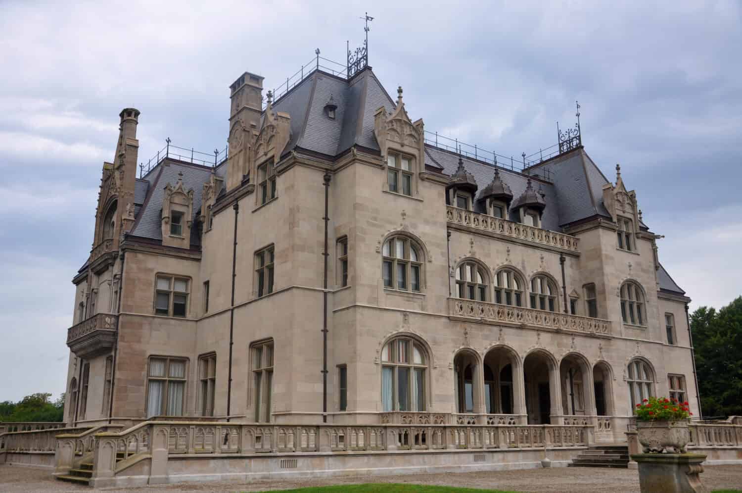 Ochre Court is a Gilded Age mansion in Bellevue Avenue Historic District in Newport , Rhode Island RI, USA. 