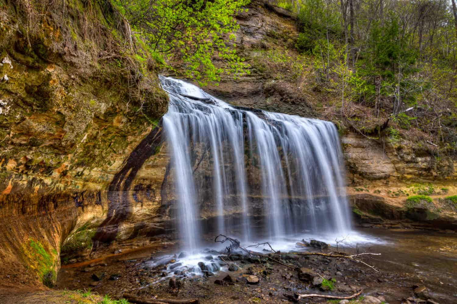 Cascade Falls in the Spring in Osceola, Wisconsin, United States.