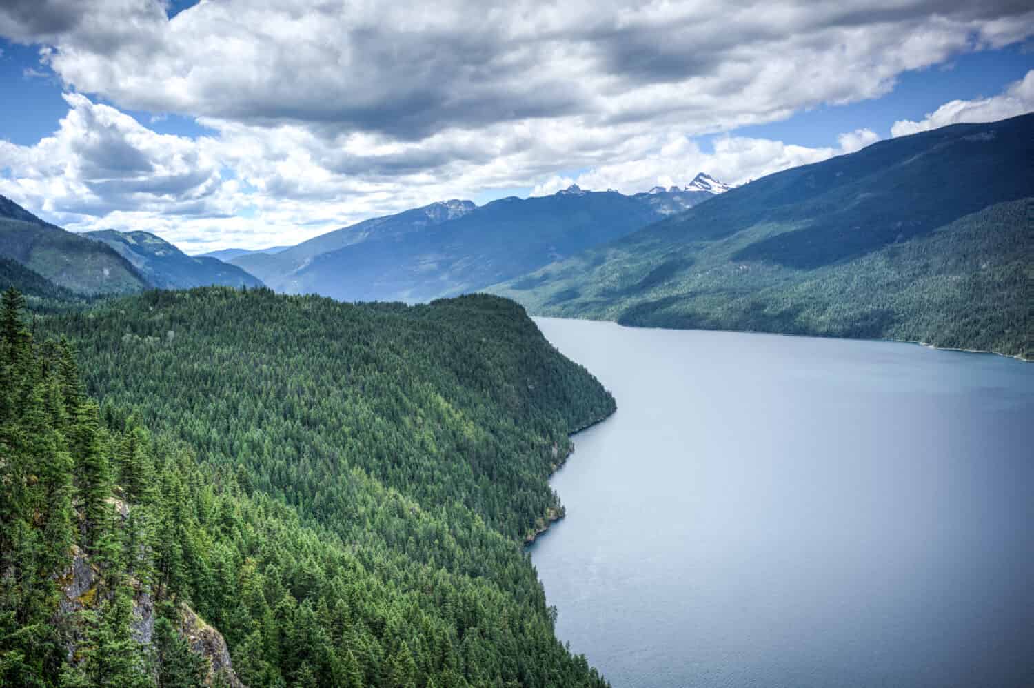 view of Slocan Lake, BC, Canada, overlooking Valhalla Provincial Park