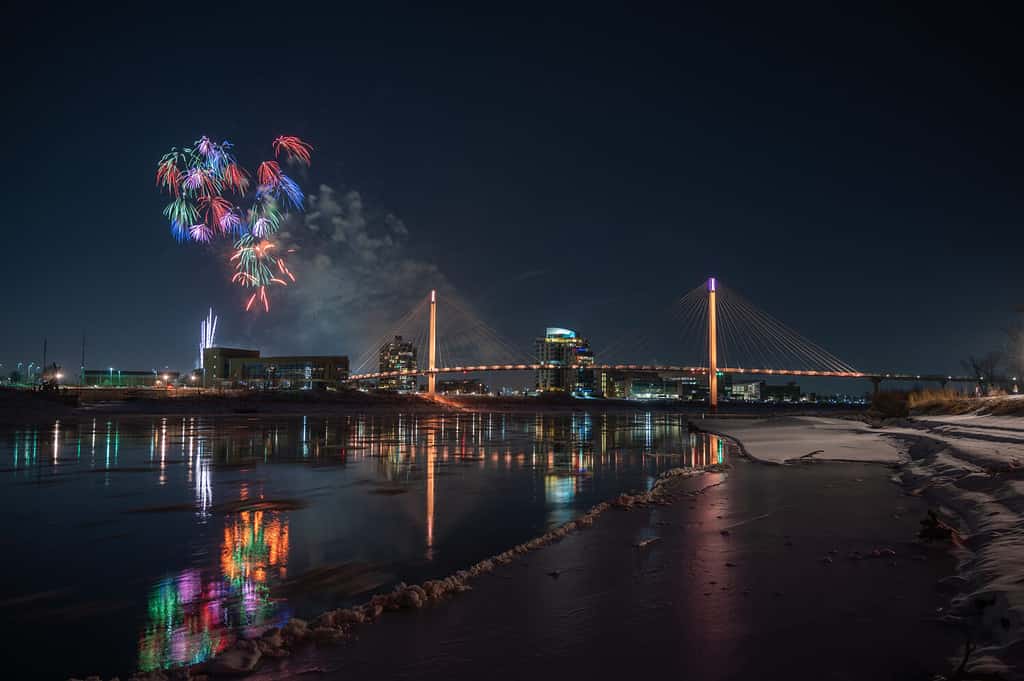 New Year's Eve in Omaha, Nebraska at the Bob Kerrey Pedestrian Bridge