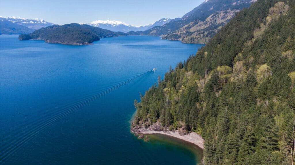A sunny and a beautiful day at Harrison Lake. BC, Canada.