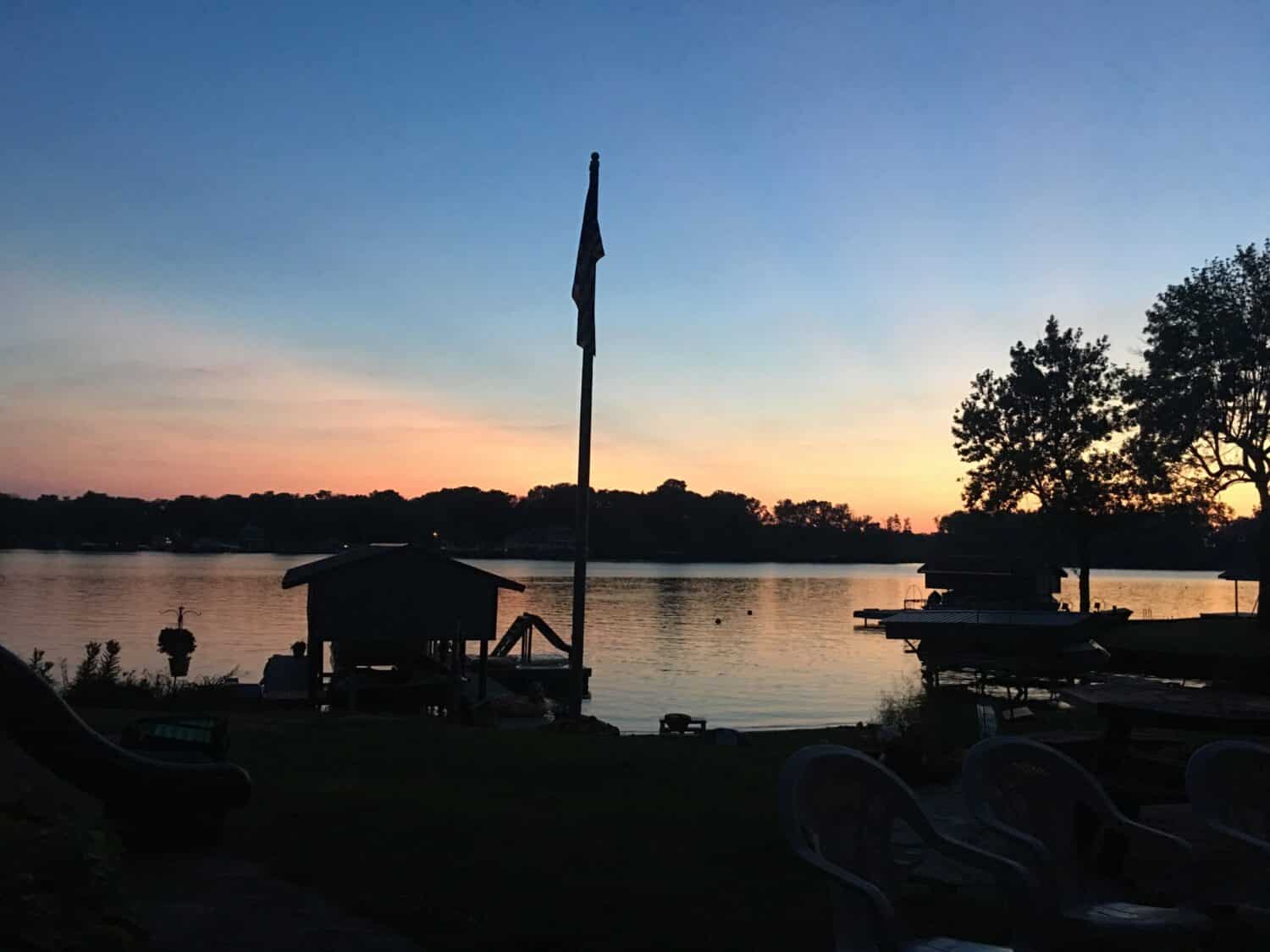 Lake Freeman, Monticello, Indiana sunset