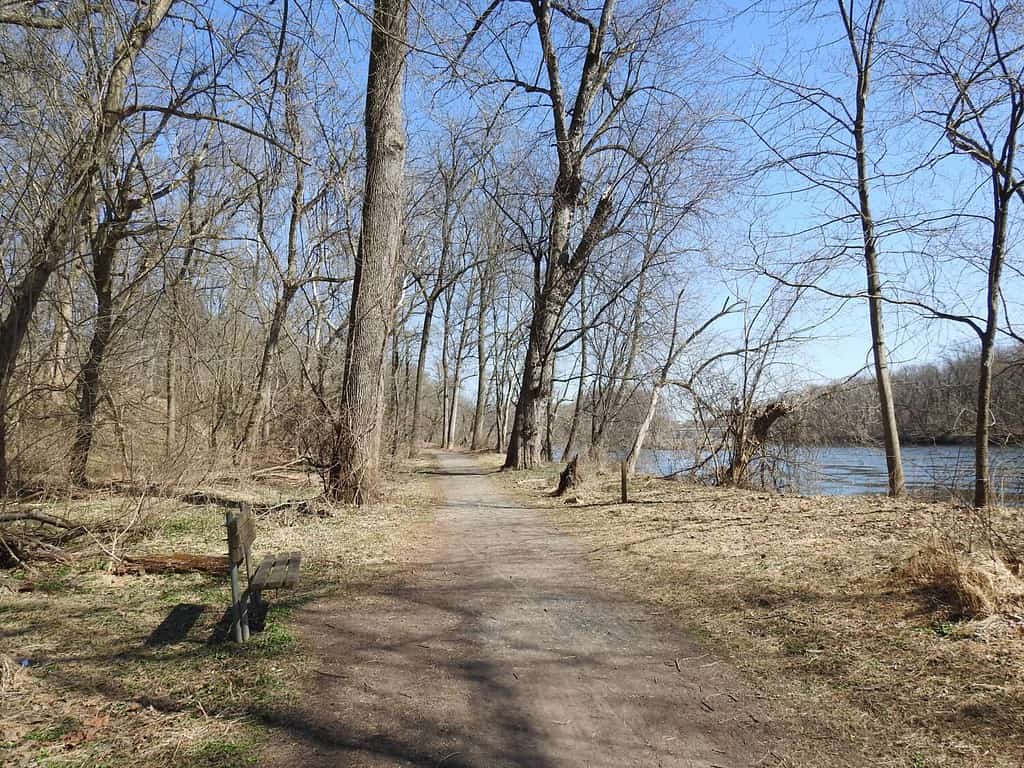 The scenic beauty of the Schuylkill River Trail, in Montgomery County, Pennsylvania.