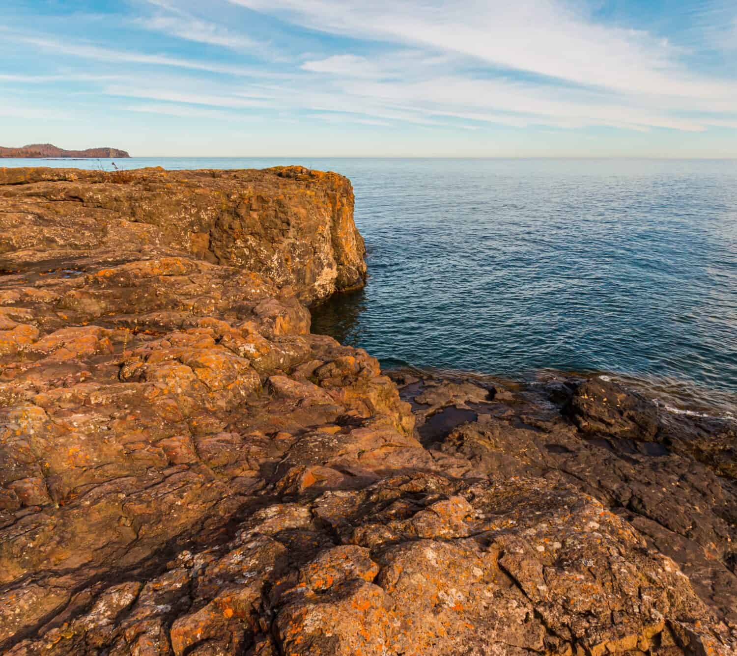 The Rocky Headlands at The  Shoreline of Iona's Beach State Natural Area, Two Harbors, Minnesota, USA