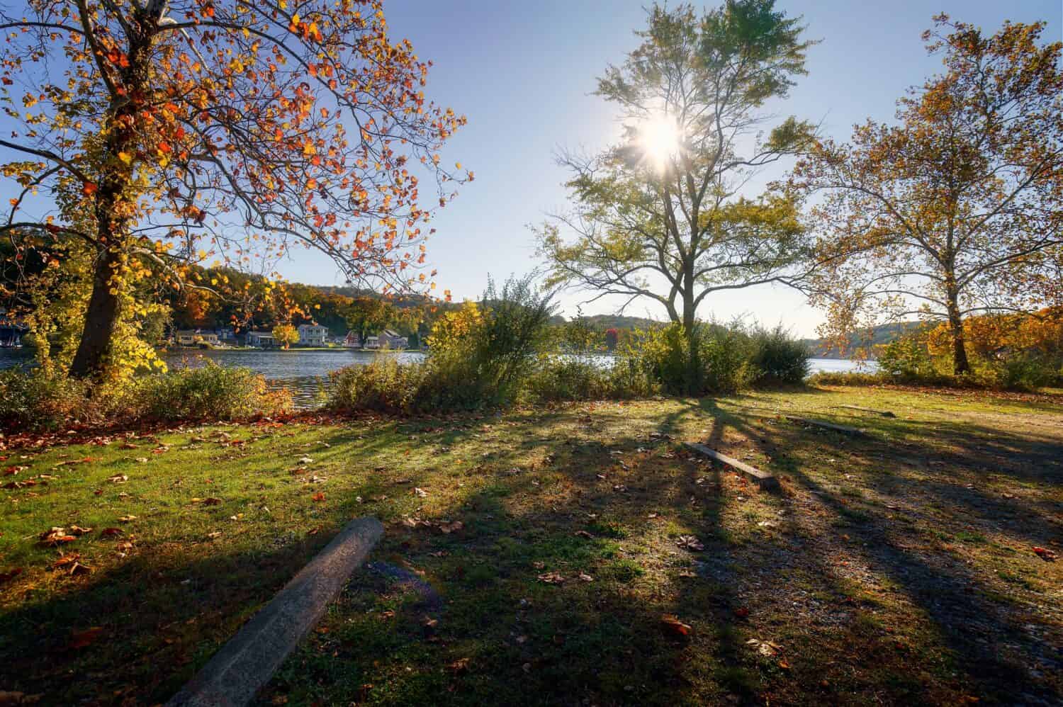 A scenic and peaceful state park located on the Housatonic River offering hiking trails, swimming areas, and camping sites.