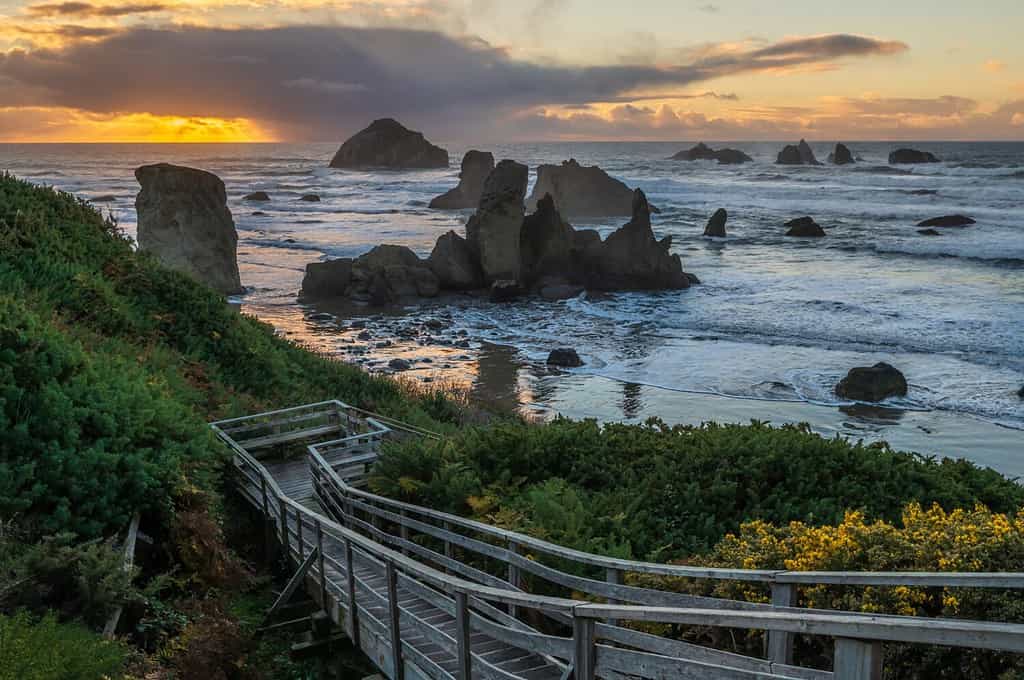 Sunset at Bandon Beach, Oregon Coast