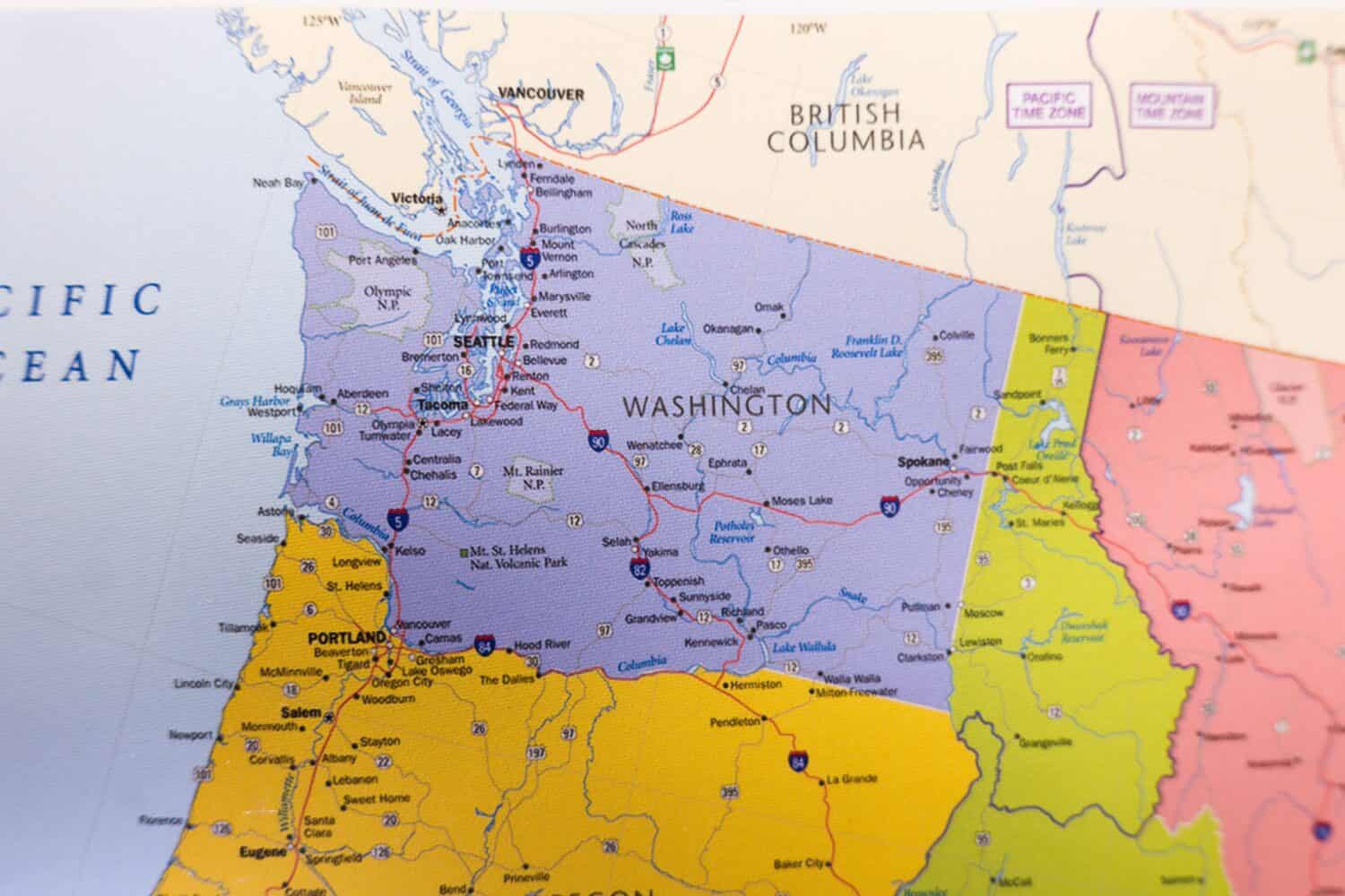 Washington state map. Discover the Beauty of Washington State through this Map.