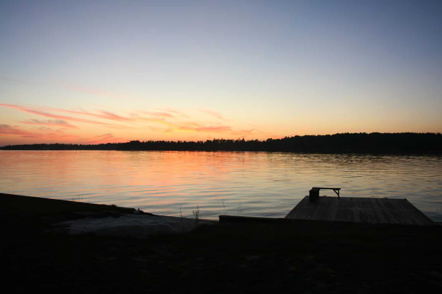 sunset over a north carolina lake