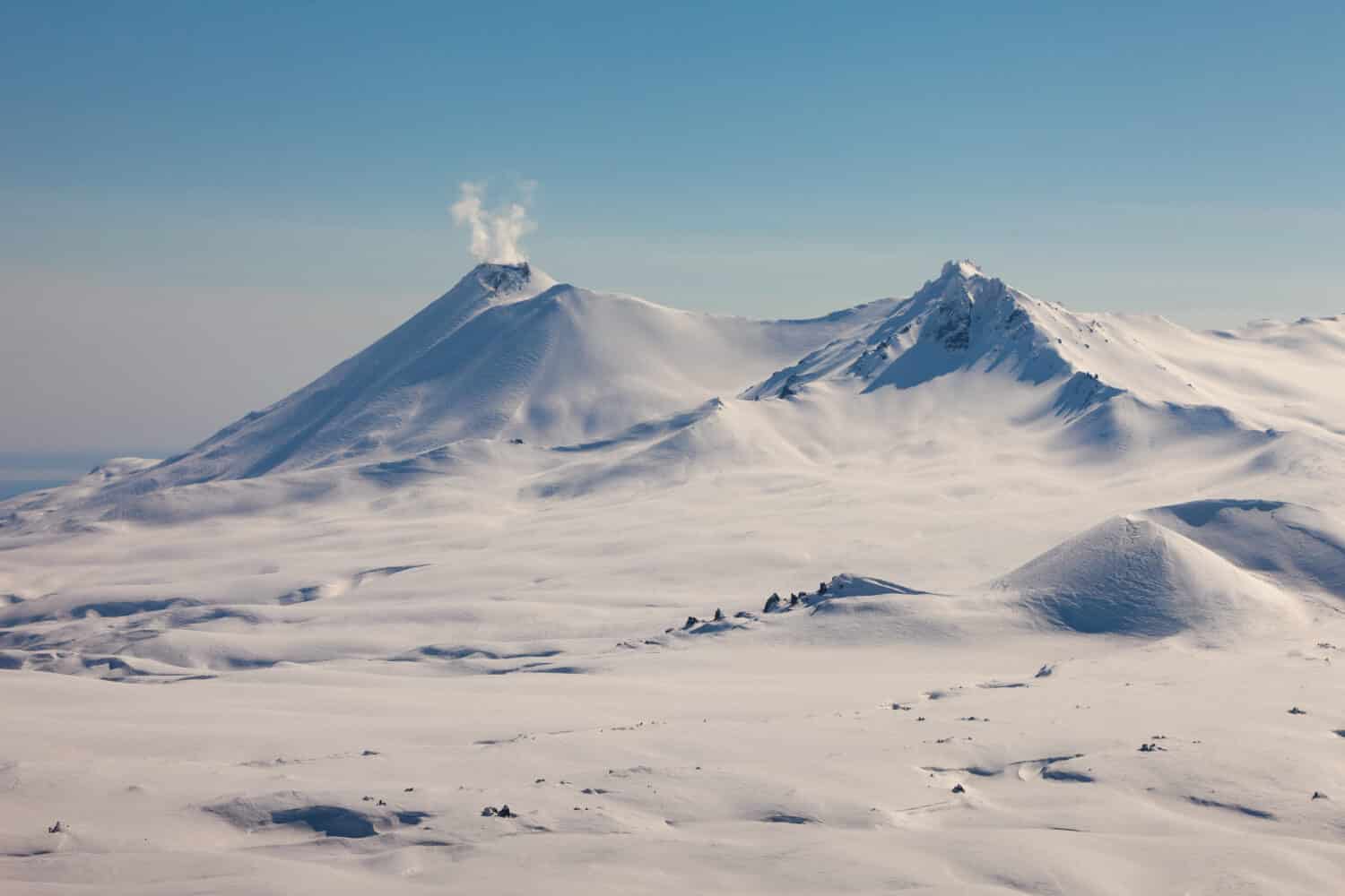 Volcano Kikhpinych  of Kamchatka in Russia
