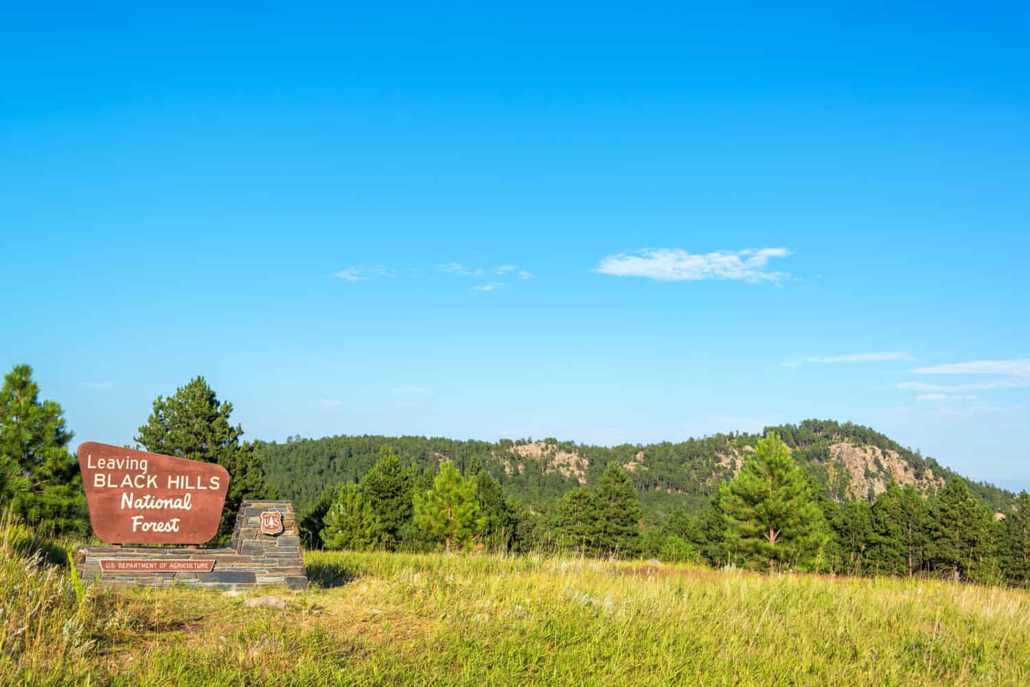 Sign marking the boundary of the Black Hills National Forest