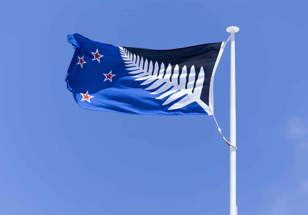 Silver fern flag is an alternative flag of New Zealand (Wellington).