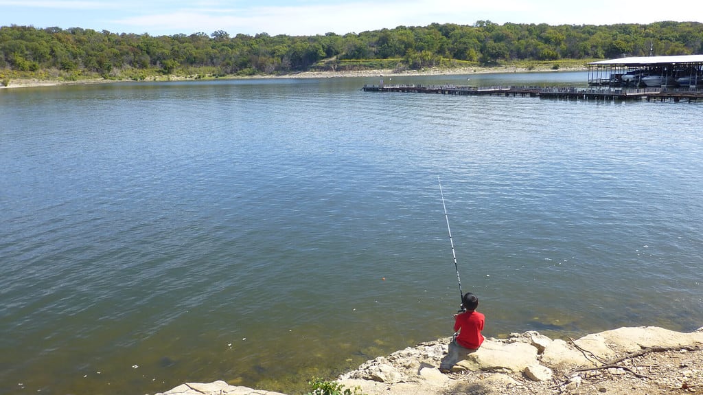 Lake Texoma in Texas is where the largest blue catfish ever was caught in the state!