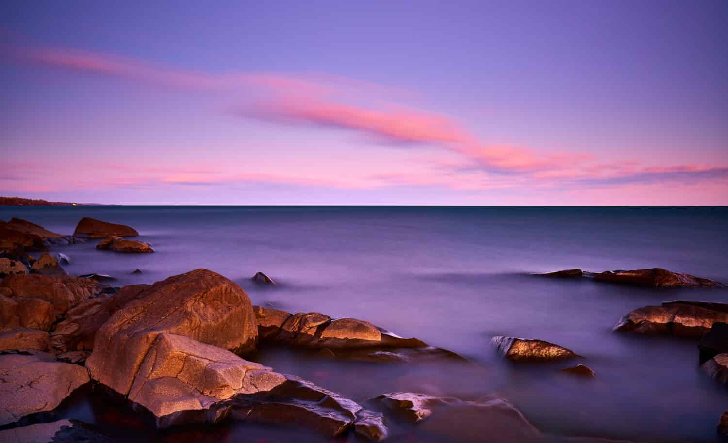 Sunset at Brighton Beach, Duluth, Minnesota          