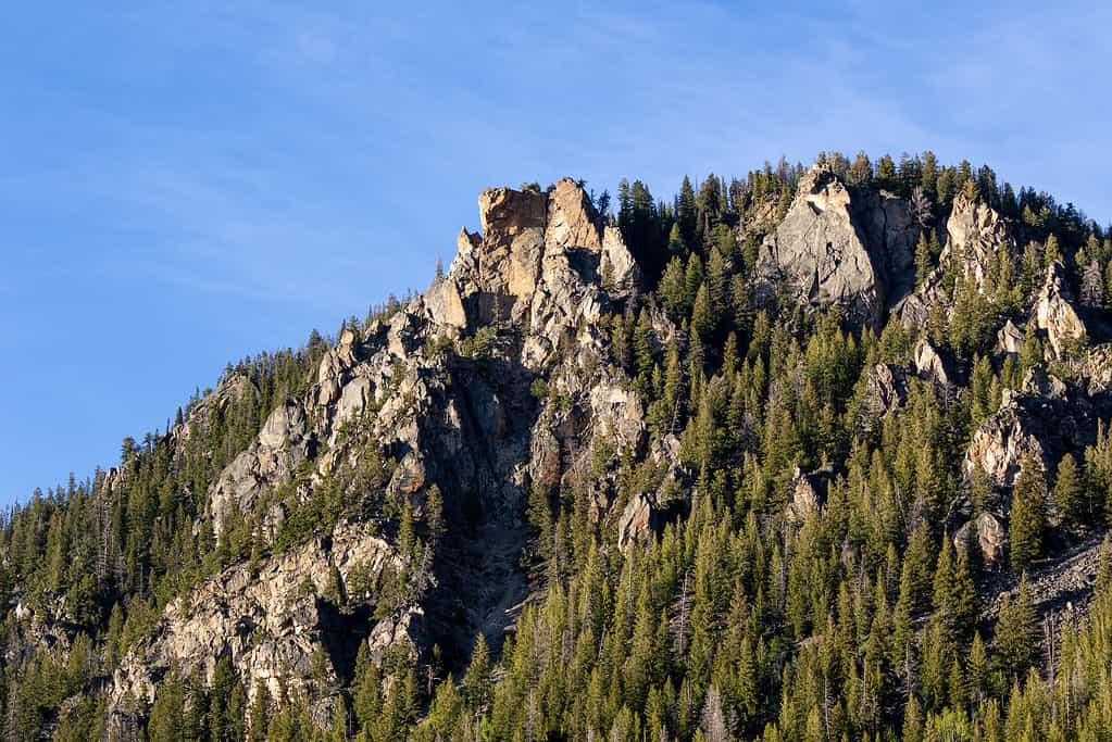 Cliffs near lake Granby in Colorado