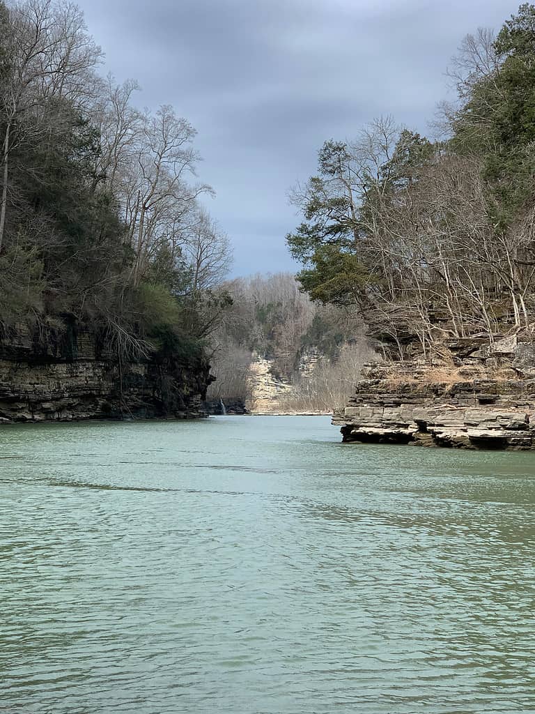 Looking down the Caney Fork River
