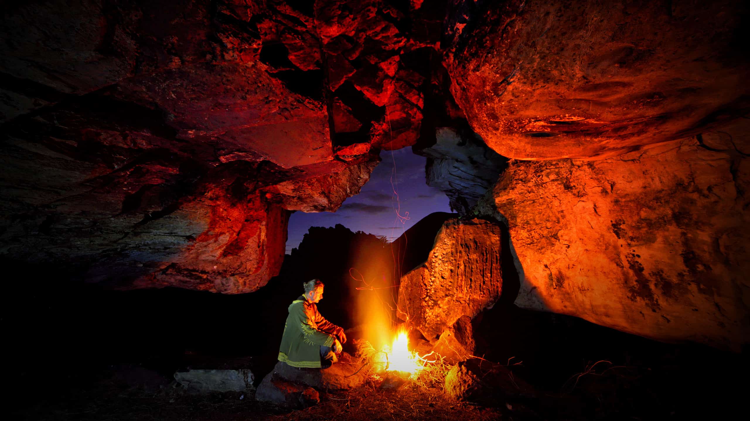 camping in a cave in Chimanimani national park, zimbabwe