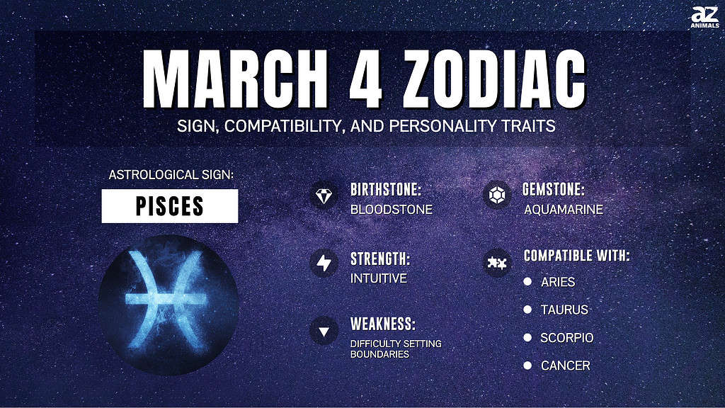 Infographic of March 4 Zodiac