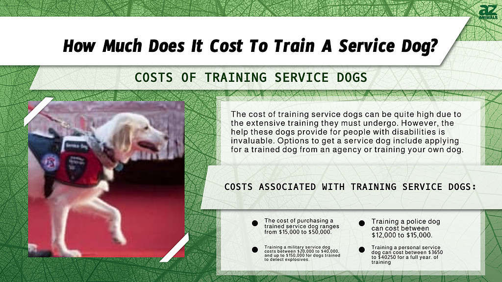 Chart of costs associated with training a service dog.