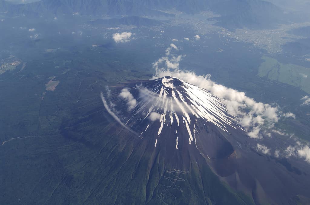Aerial view of Mt. Fuji