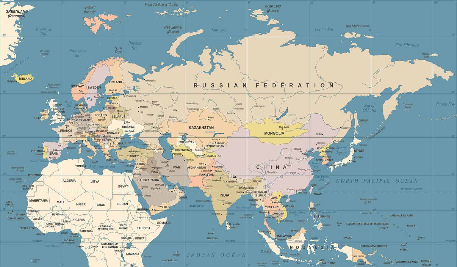 How Big Is Russia? Compare Its Size in Miles, Acres, Kilometers, and ...