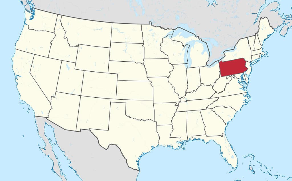 Pennsylvania, United States map