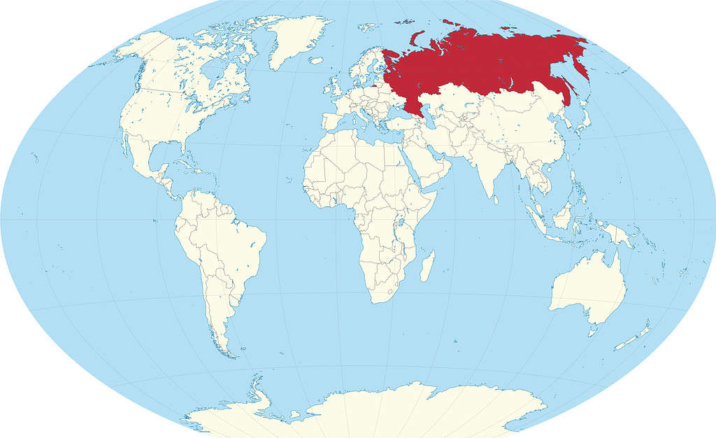 Russia on global map