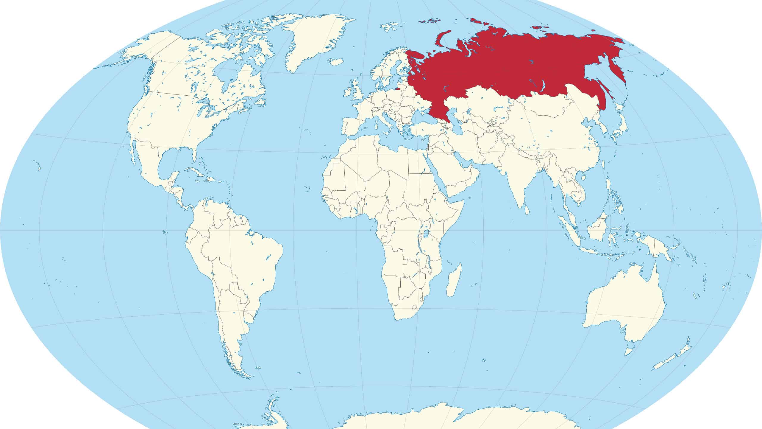 Russia on global map