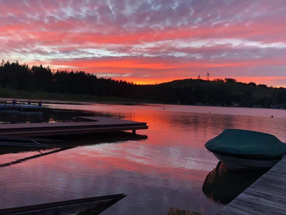 Sunset at Summit Lake, Thurston County, Washington