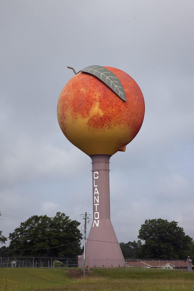 Watertower Shaped Like a Peach in Clanton, Alabama