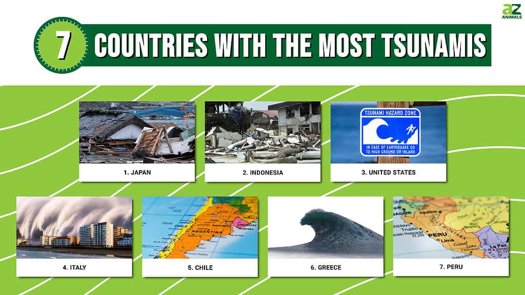 Infographic of 7 Countries With the Most Tsunamis