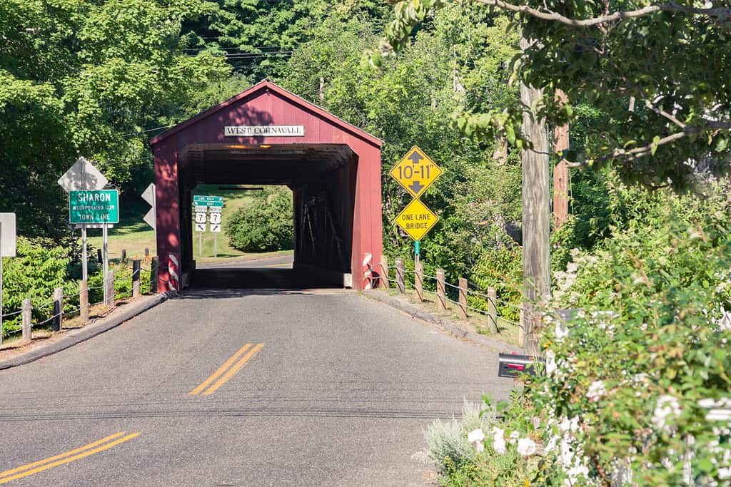 The West Cornwall Covered Bridge is located in Cornwall, CT