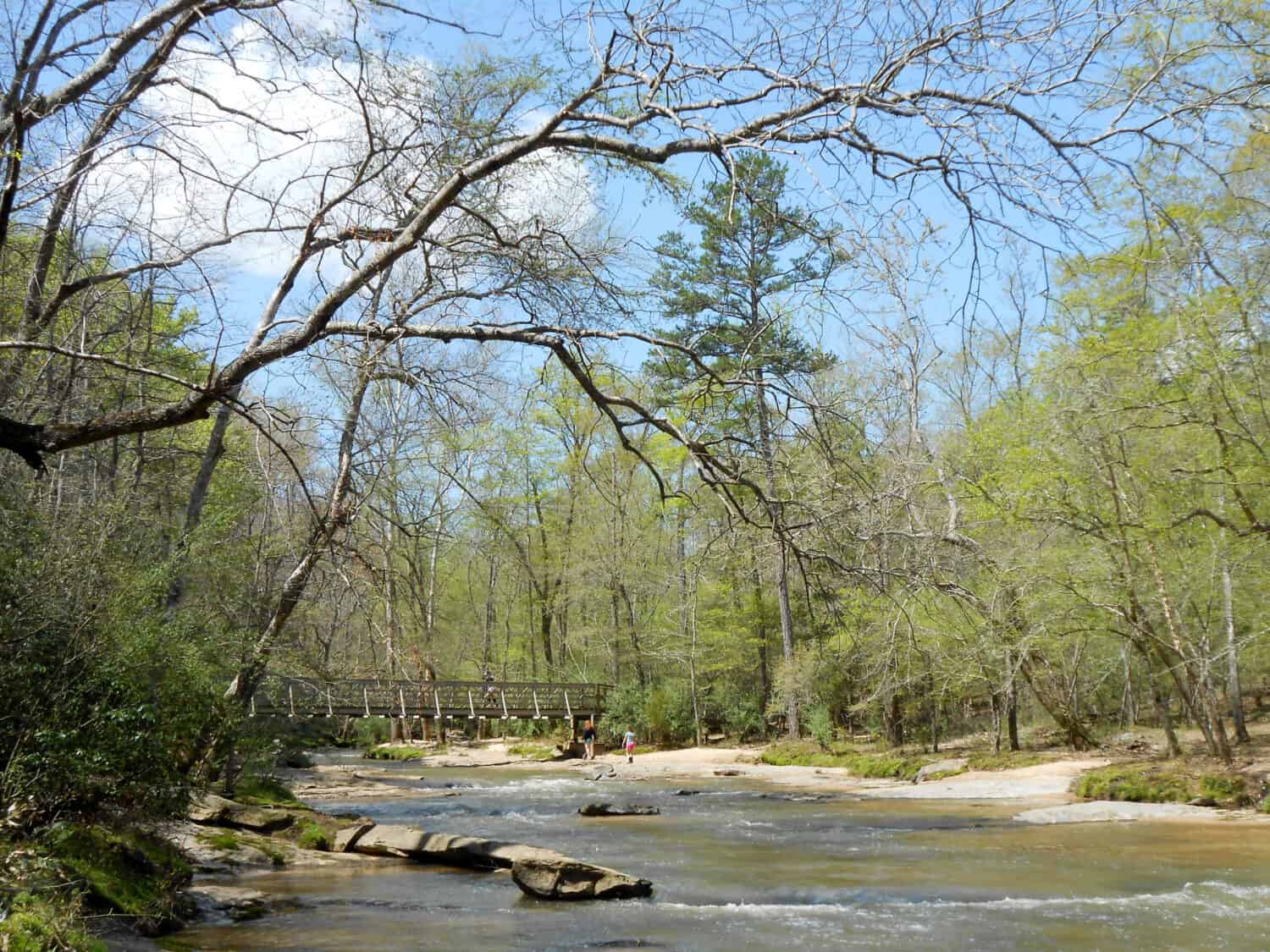 bridge over Fairforest Creek at Croft State Park near Spartanburg, South Carolina