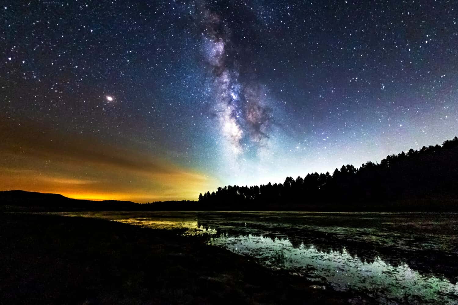 Milky Way galaxy over Big Laguna Lake in Mount Laguna, California