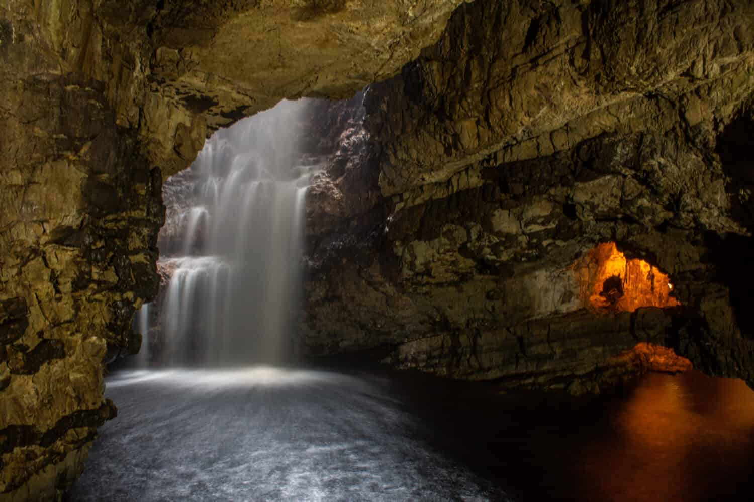 Inside the Smoo Cave in Durness, Scotland