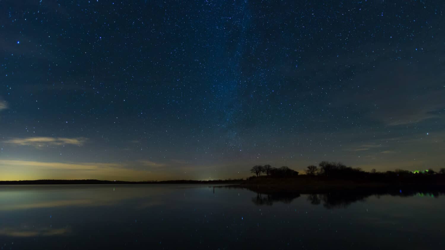 Milky Way reflection on Fall River Lake, KS