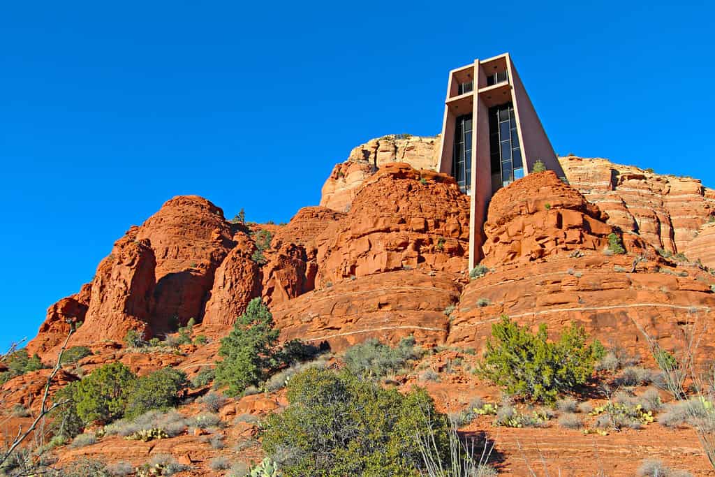 The Chapel of the Holy Cross set among red rocks in Sedona, Arizona
