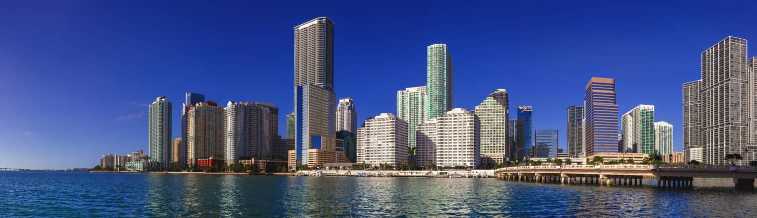 Panoramic view of Brickel area Miami Florida